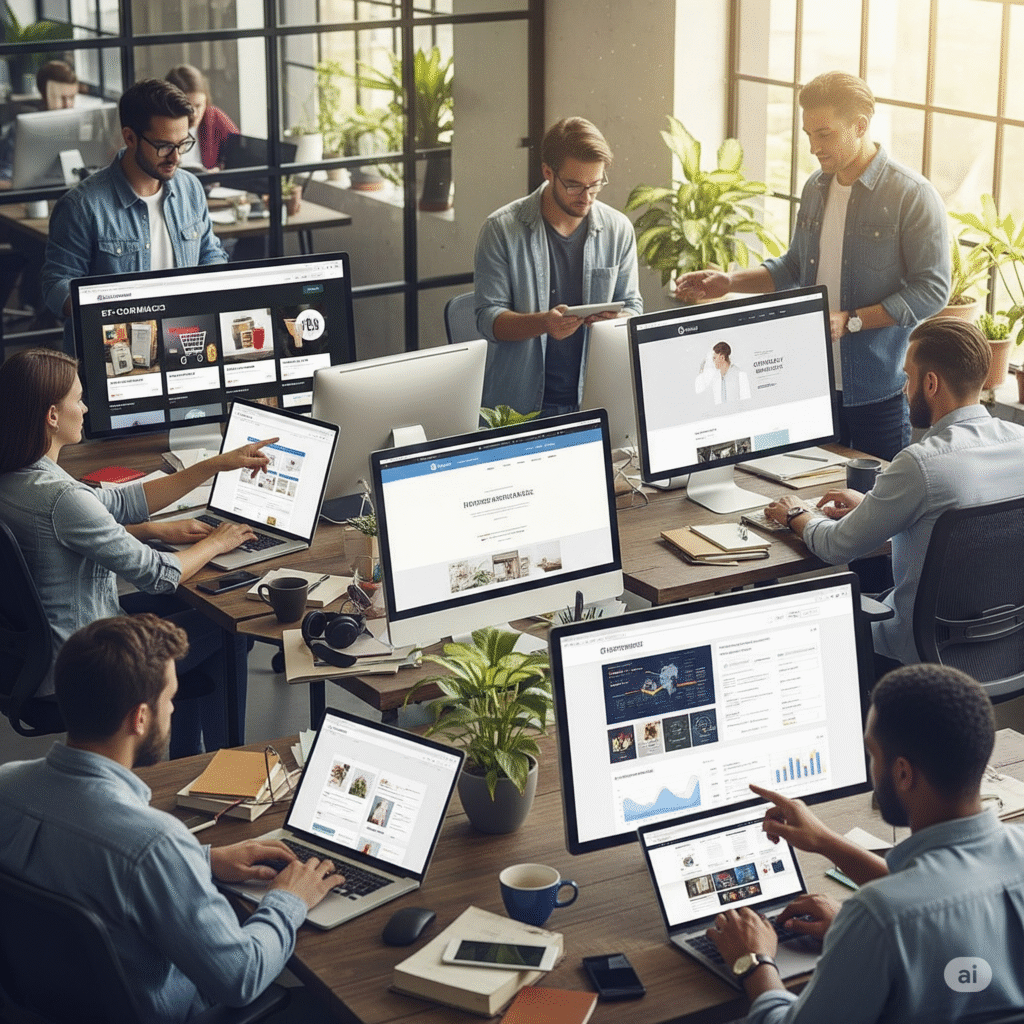 Equipo de desarrollo web en Lima trabajando en tiendas virtuales, páginas Corporativas y webs autoadministrables